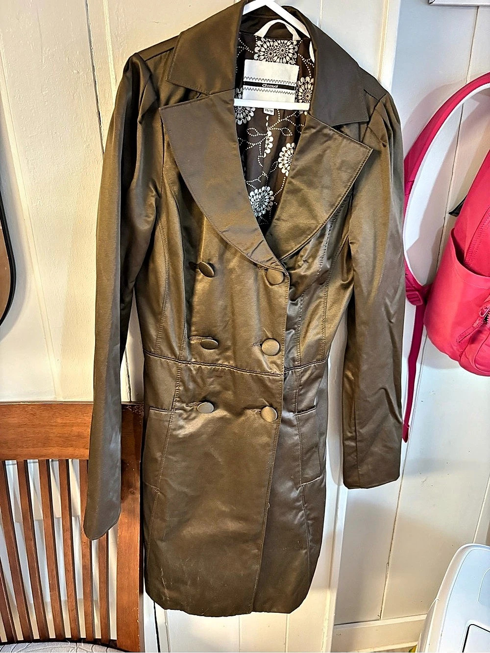 Casual Women's Vintage Belted Trench Coat Size XS Like New